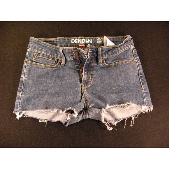 LEVIS Denizen Womens CUTOFF JEAN SHORTS 4S/C Blue Denim Low Rise MODERN - Picture 1 of 9